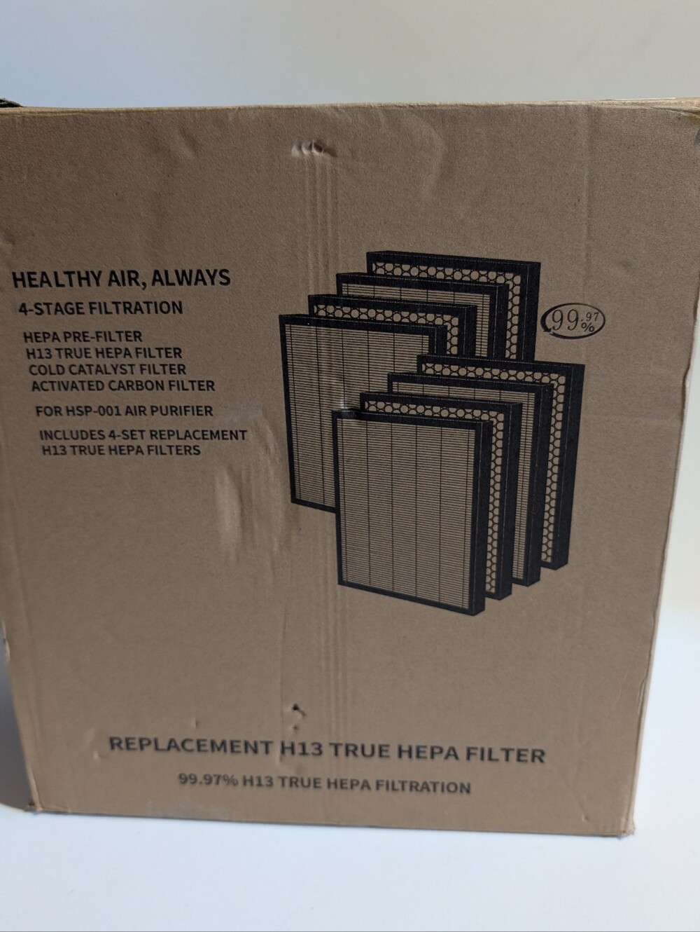4 Sets H13 True HEPA Replacement Filters Set Compatible W/ HSP-001